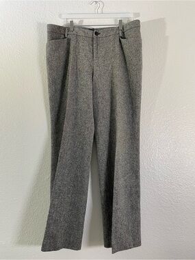 Pendleton Gray Wool Straight Leg Trousers Plus-Size Tweed Office Classic